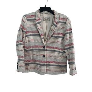 Lucky Brand Women’s Tweed 3/4 Sleeve Blazer JacketSZ 10 Preppy Mature Careerwear